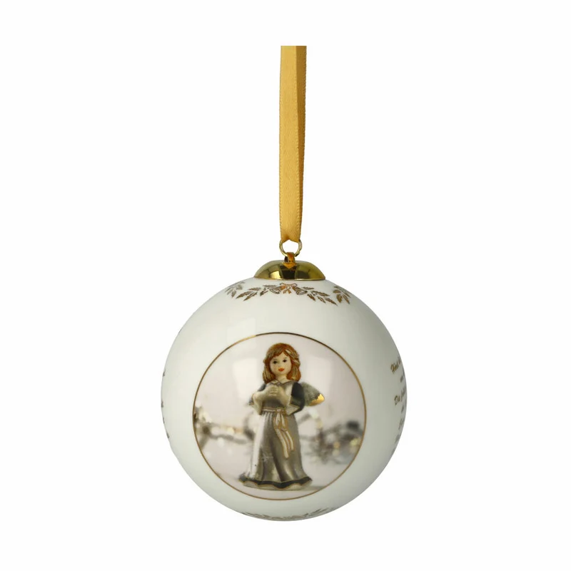 Goebel Kugel Jahreskugel 2024, Christbaumkugel, Porzellan, Walnuss, 8 cm, 66501671