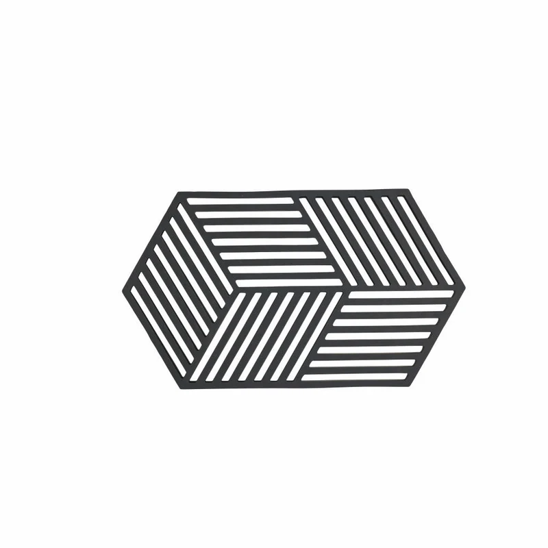 Zone Denmark Untersetzer Hexagon Black, Silikon, Schwarz, 24 cm, 31610