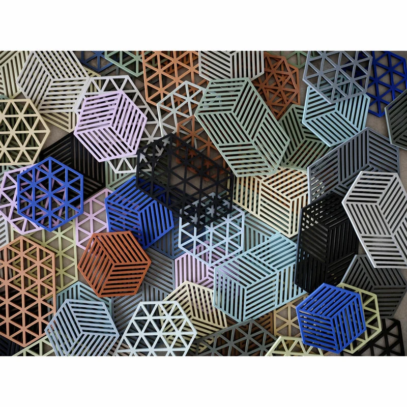 Zone Denmark Untersetzer Hexagon Cool Grey, Silikon, Grau, 24 cm, 31611