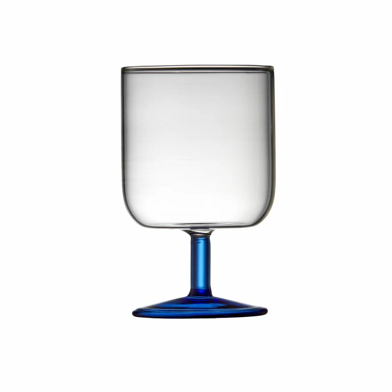 Lyngby Glas Weinglas Torino 2er Set, Stielgläser, Glas, Klar, Blau, 300 ml, 30203