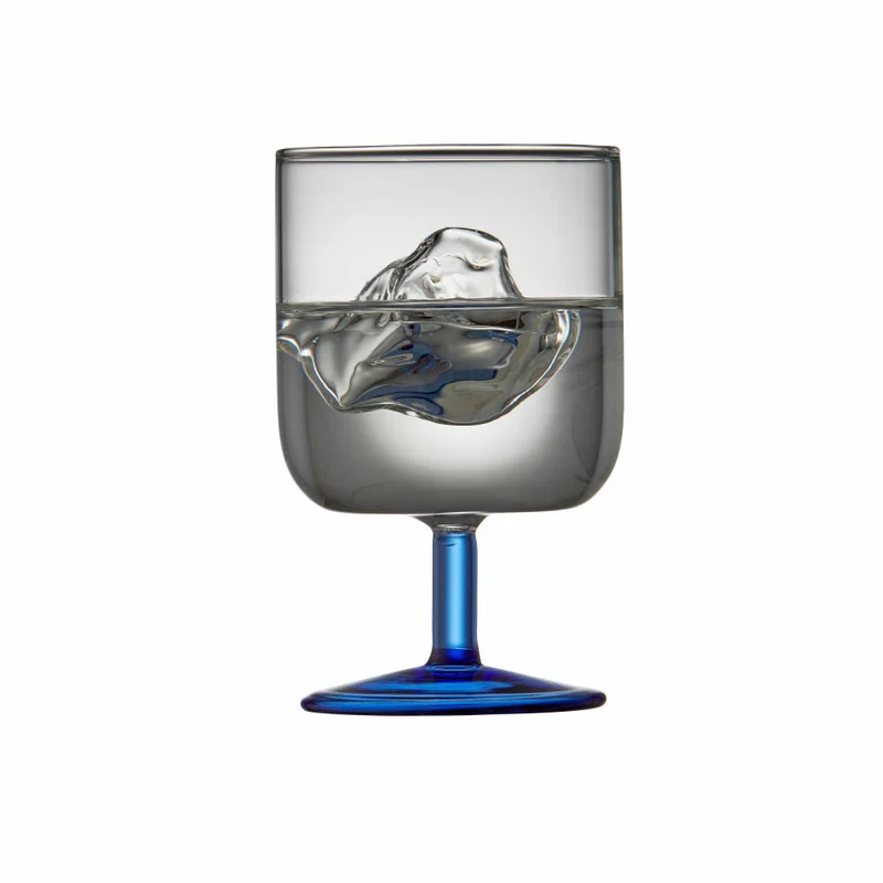 Lyngby Glas Weinglas Torino 2er Set, Stielgläser, Glas, Klar, Blau, 300 ml, 30203