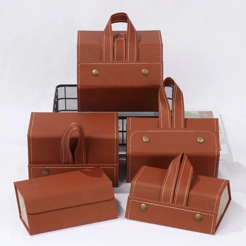 Folding Leather Travel Eyeglasses Organizer