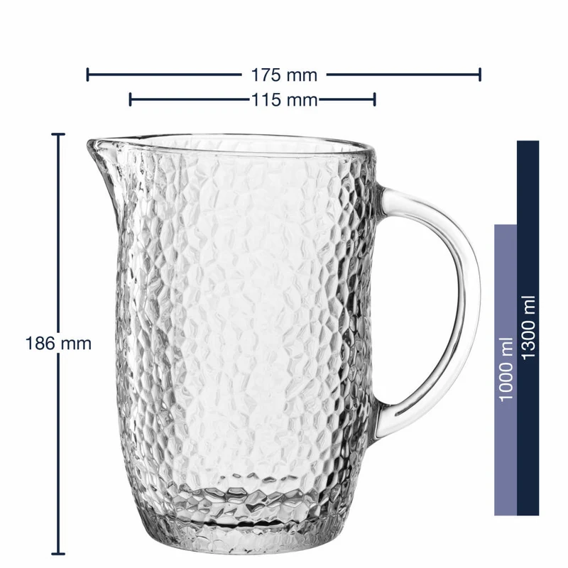 Leonardo Krug Matera, Wasserkrug, Kanne, Glaskrug, Kalk-Natron-Glas, 1 L, 053344