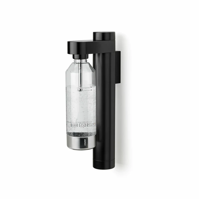 Stelton Wassersprudler Brus mit Wandhalterung, Edelstahl, Kunststoff, Black, 2102-1