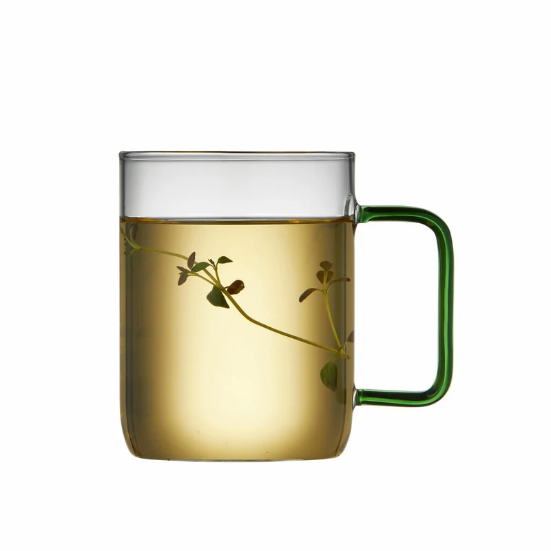 Lyngby Glas Glasbecher Torino 2er Set, Henkelbecher, Glas, Grün, 400 ml, 32768