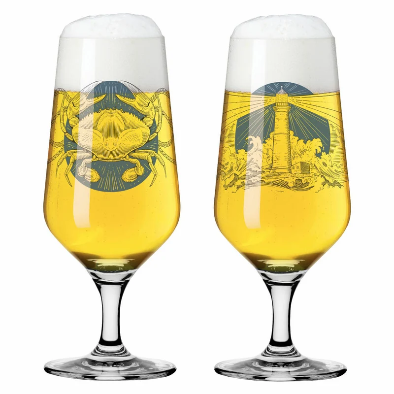 Ritzenhoff Bierglas 2er-Set Brauchzeit 007, 008, Philip Harris, Kristallglas, 374 ml, 3471004