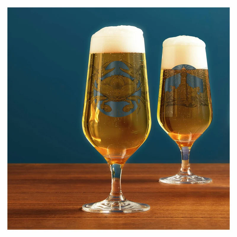 Ritzenhoff Bierglas 2er-Set Brauchzeit 007, 008, Philip Harris, Kristallglas, 374 ml, 3471004
