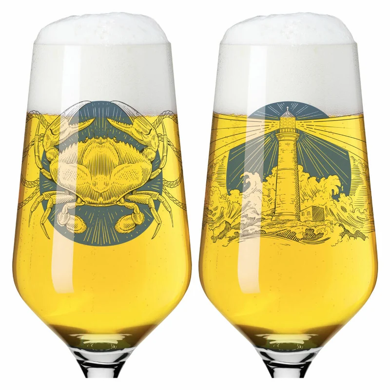 Ritzenhoff Bierglas 2er-Set Brauchzeit 007, 008, Philip Harris, Kristallglas, 374 ml, 3471004
