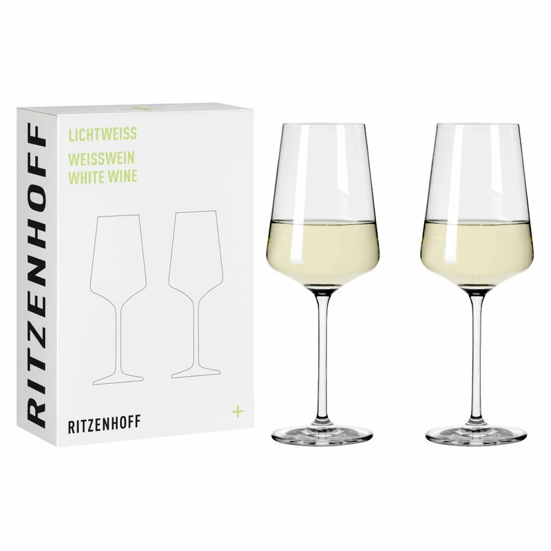 Ritzenhoff Weißweinglas 2er-Set Lichtweiss Julie 001, Nadine Niggemeier, Kristallglas, 400 ml, 6111006