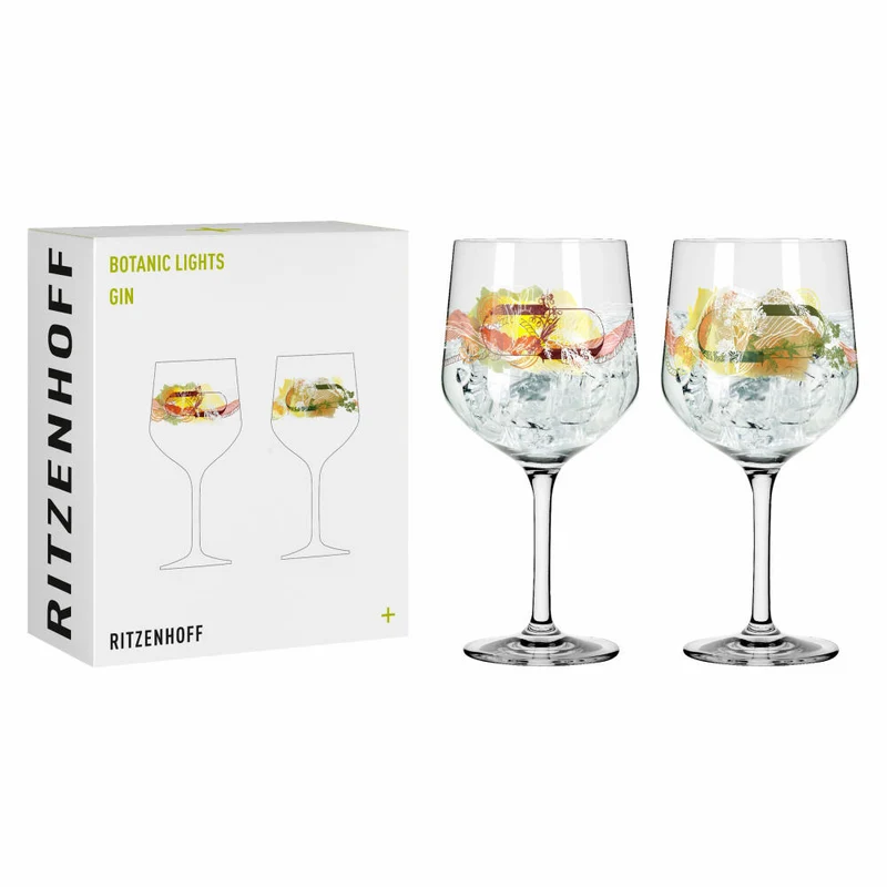 Ritzenhoff Gin-Stielglas 2er-Set Botanic Lights 001, Heike Zuschke, Kristallglas, 720 ml, 3791001