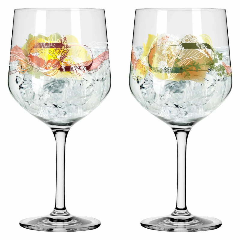 Ritzenhoff Gin-Stielglas 2er-Set Botanic Lights 001, Heike Zuschke, Kristallglas, 720 ml, 3791001