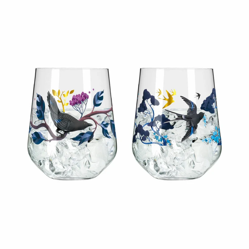Ritzenhoff Ginglas 2er-Set Botanic Glamour 002, Joyanne Horscroft, Kristallglas, 710 ml, 3801002