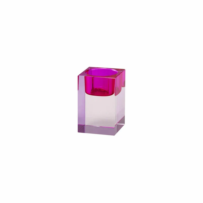 Gift Company Teelichthalter Sari S, Kerzenhalter, Dekolicht, Kristallglas, Pink / Rosa, H 7.7 cm, 1127503013