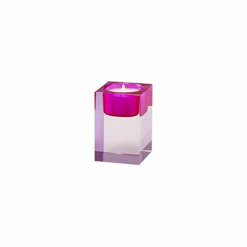 Gift Company Teelichthalter Sari S, Kerzenhalter, Dekolicht, Kristallglas, Pink / Rosa, H 7.7 cm, 1127503013