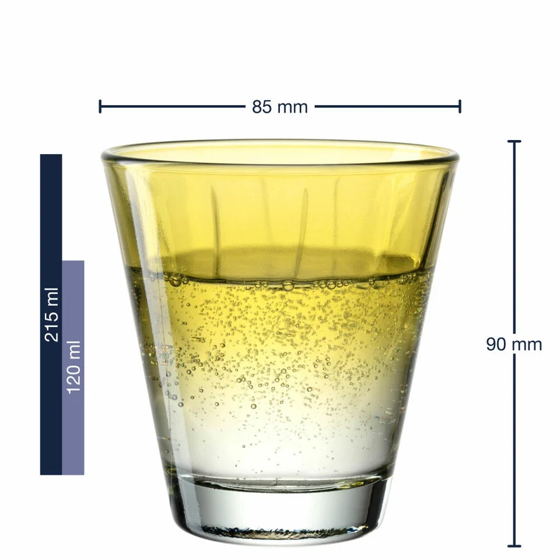 Leonardo Trinkglas Twist, Wasserglas, Saftglas, Kalk-Natron-Glas, Gelb, 215 ml, 046966