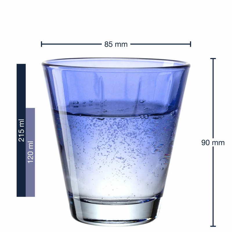 Leonardo Trinkglas Twist, Wasserglas, Saftglas, Kalk-Natron-Glas, Blau, 215 ml, 046967