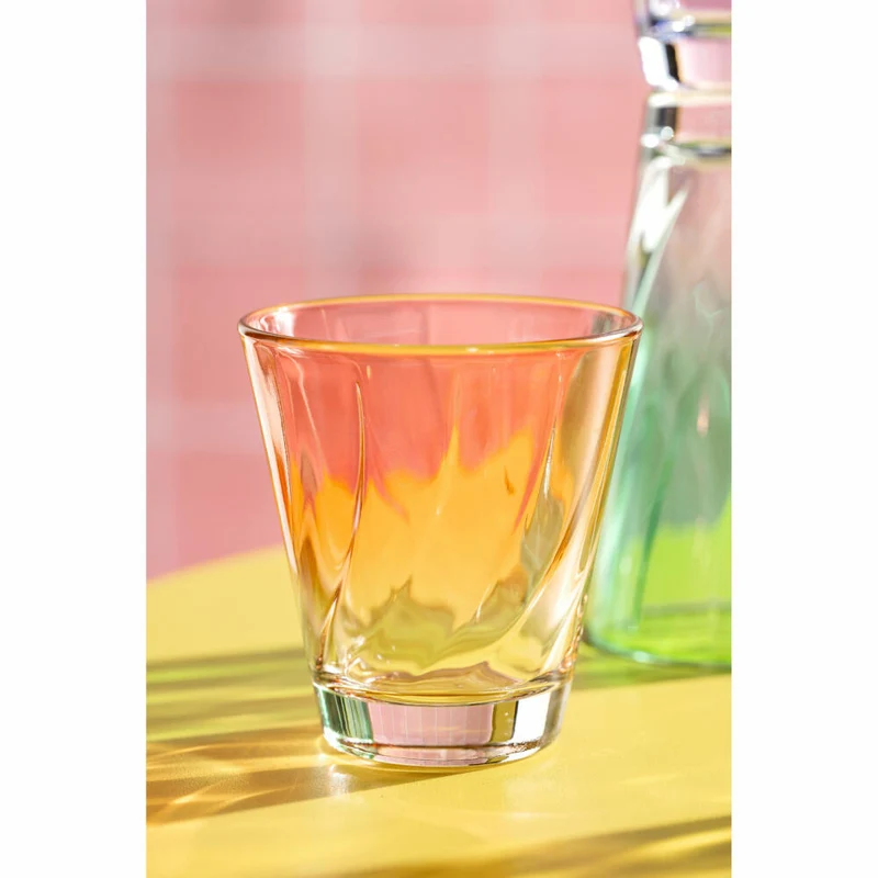 Leonardo Trinkglas Twist, Wasserglas, Saftglas, Kalk-Natron-Glas, Rot, 215 ml, 046969