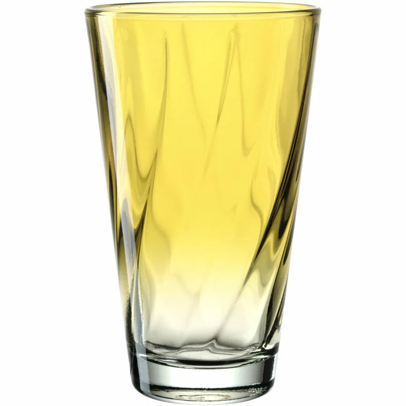 Leonardo Trinkglas Twist, Wasserglas, Saftglas, Kalk-Natron-Glas, Gelb, 300 ml, 046970
