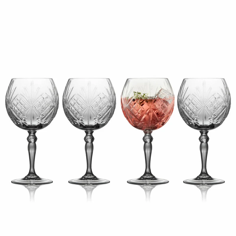 Lyngby Glas Gin & Tonic Glas Melodia 4er Set, Kristallglas, Transparent, 650 ml, 33654