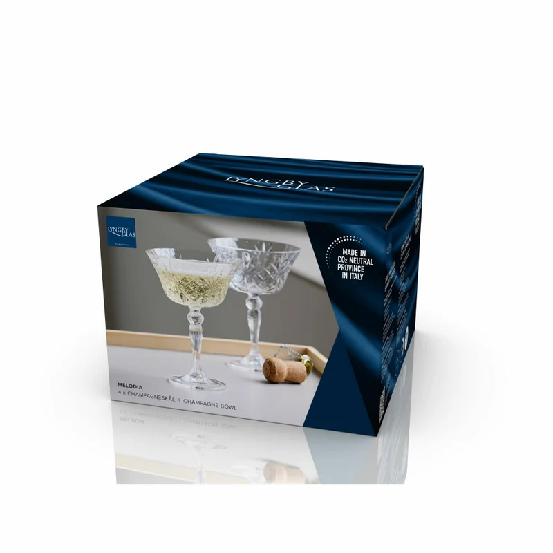 Lyngby Glas Champagner-Schale Melodia 4er Set, Kristallglas, Transparent, 260 ml, 33655