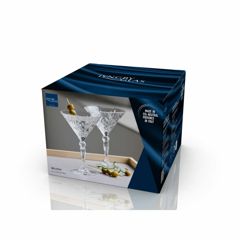 Lyngby Glas Cocktailglas Melodia 4er Set, Kristallglas, Transparent, 210 ml, 33657