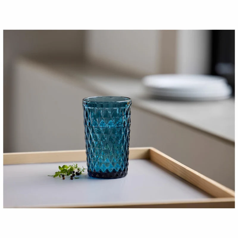 Lyngby Glas Hightball-Glas Sevilla 4er Set, Longdrinkgläser, Glas, Blau, 340 ml, 34250