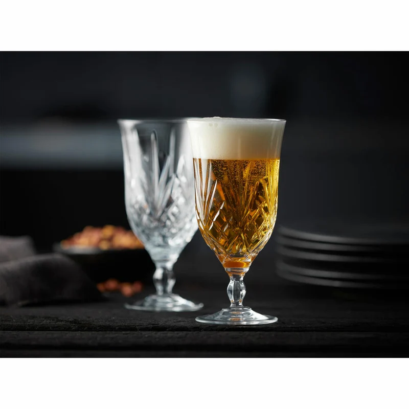 Lyngby Glas Bierglas Melodia 4er Set, Bierkelche, Kristallglas, Klar, 400 ml, 916094