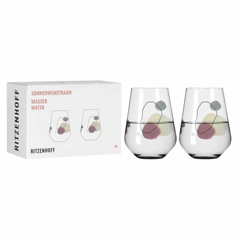 Ritzenhoff Wasserglas-Set Sommerwendtraum 02, 2-teilig, Romi Bohnenberg, Kristallglas, 540 ml, 3621002