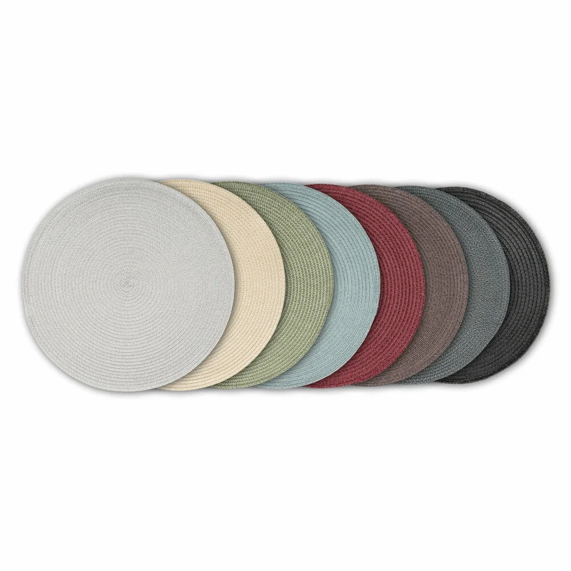 Continenta Tischset Rund, Platzset, Platzdecke, Platzmatte, Kunstfaser, Weinrot, Ø 38 cm, 6629