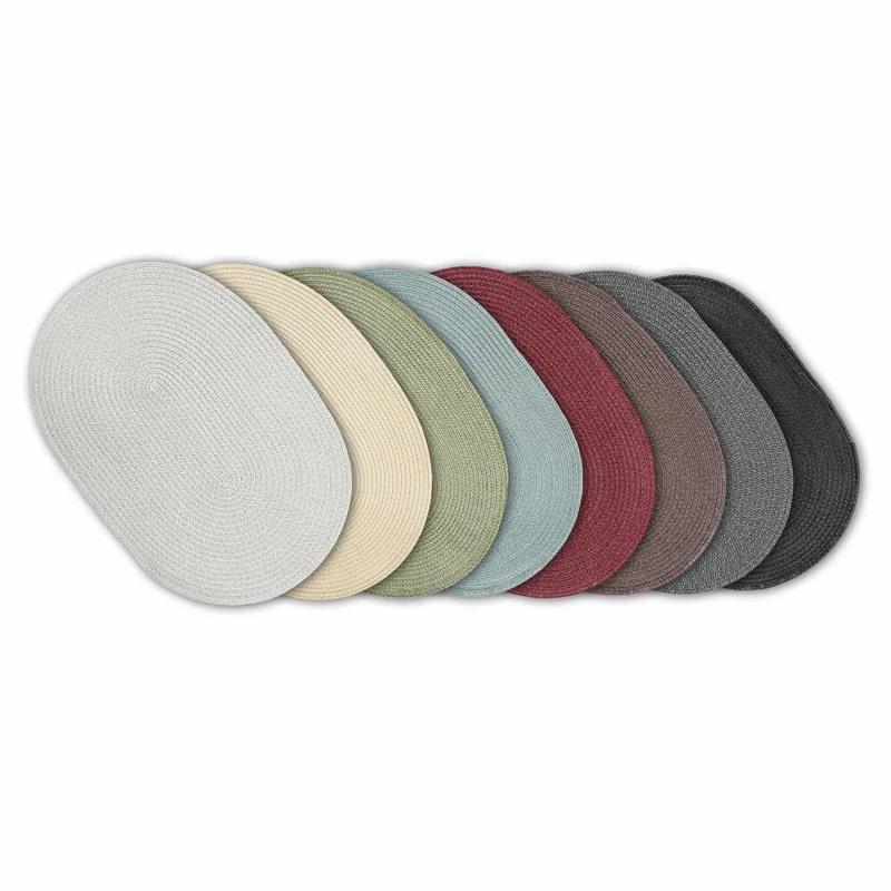Continenta Tischset Oval, Platzset, Platzdecke, Platzmatte, Kunstfaser, Weinrot, 45 x 31 cm, 6653
