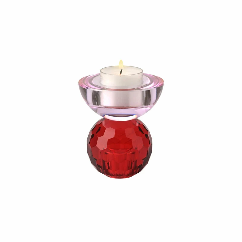 Gift Company Kerzenhalter / Teelichthalter Sari Kugel Cabochon, Kerzenständer, Glas, Rot / Hellrosa, H 9 cm, 1163201003