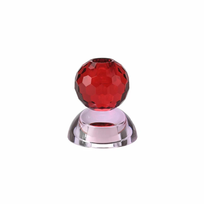 Gift Company Kerzenhalter / Teelichthalter Sari Kugel Cabochon, Kerzenständer, Glas, Rot / Hellrosa, H 9 cm, 1163201003