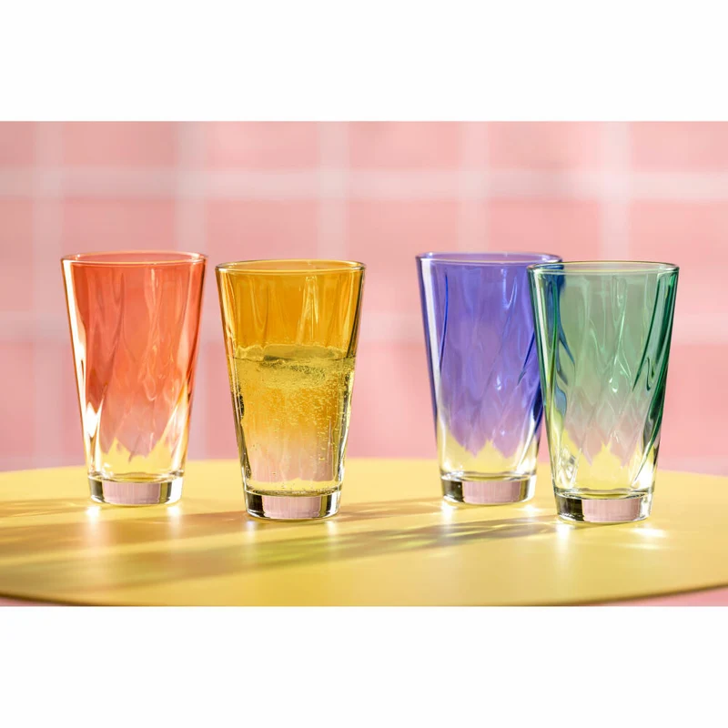 Leonardo Trinkglas Twist, Wasserglas, Saftglas, Kalk-Natron-Glas, Blau, 300 ml, 046971