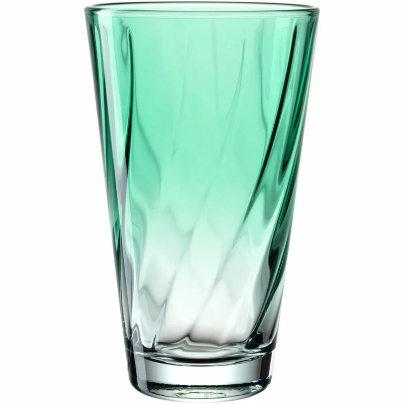 Leonardo Trinkglas Twist, Wasserglas, Saftglas, Kalk-Natron-Glas, Grün, 300 ml, 046972