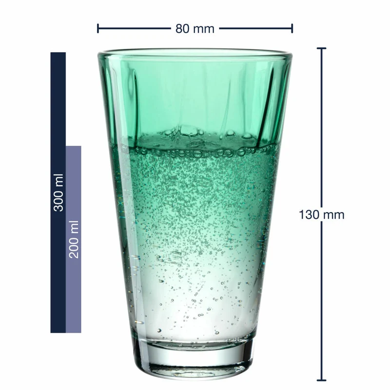 Leonardo Trinkglas Twist, Wasserglas, Saftglas, Kalk-Natron-Glas, Grün, 300 ml, 046972