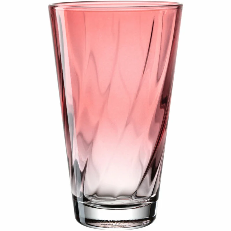 Leonardo Trinkglas Twist, Wasserglas, Saftglas, Kalk-Natron-Glas, Rot, 300 ml, 046973