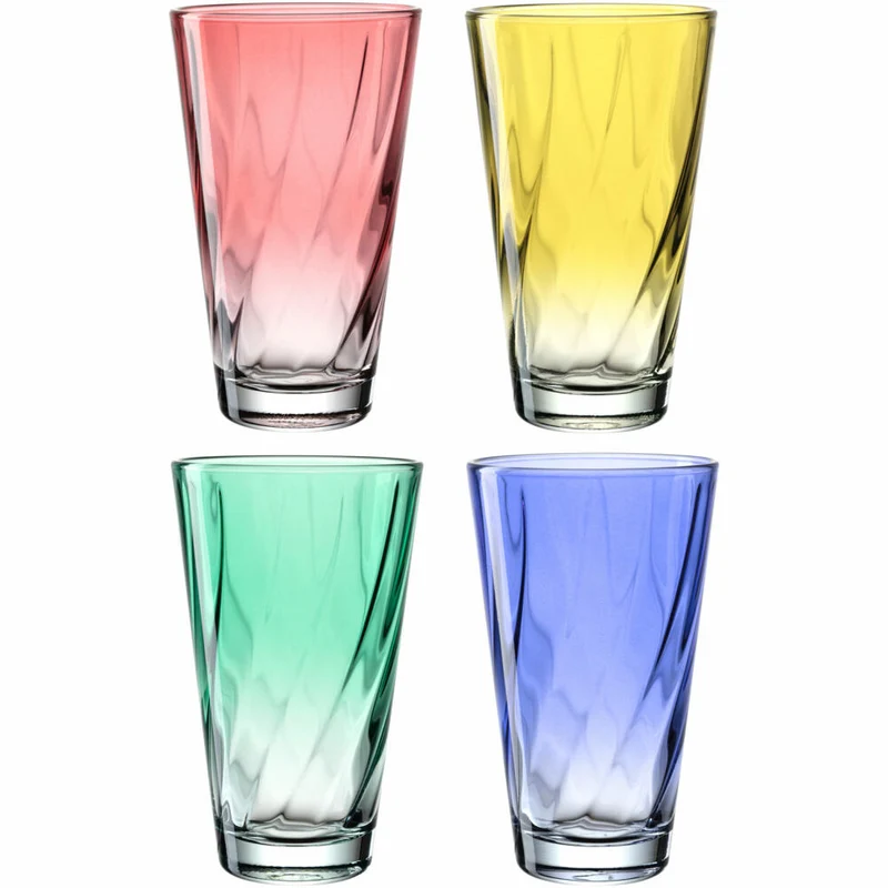 Leonardo Trinkglas Twist, 4er Set, Wasserset, Saftglas, Kalk-Natron-Glas, 300 ml, 046975
