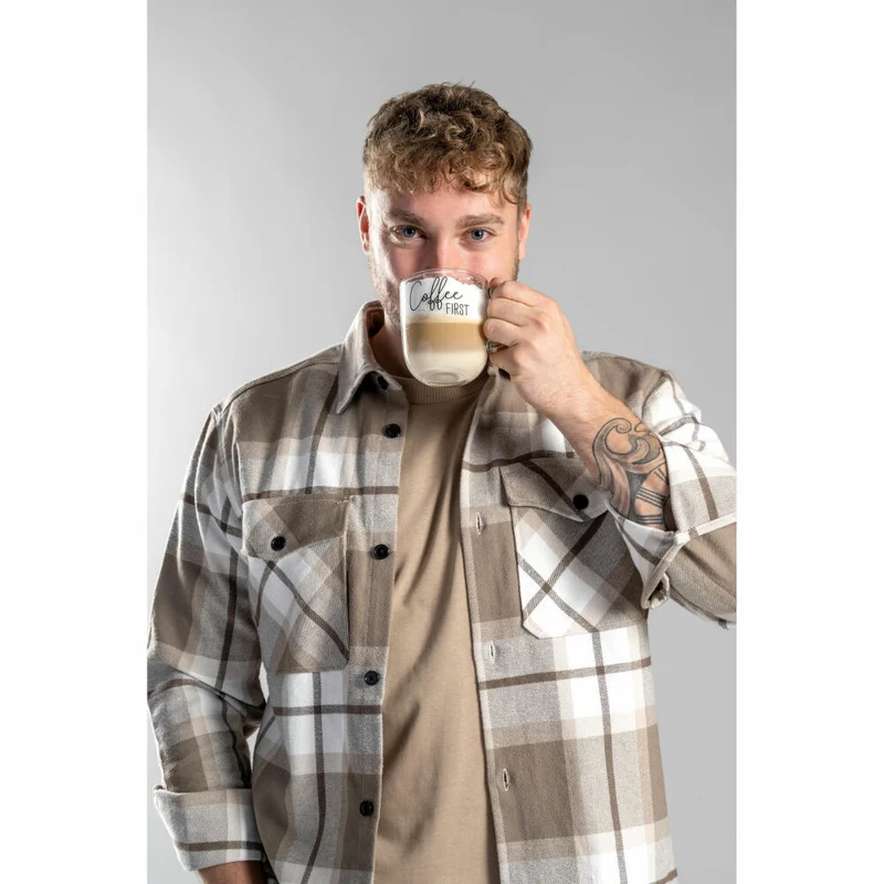 Leonardo Tasse Ufficio Coffee First, Kaffeetasse, Becher, Glastasse, Kalk-Natron-Glas, 400 ml, 047077
