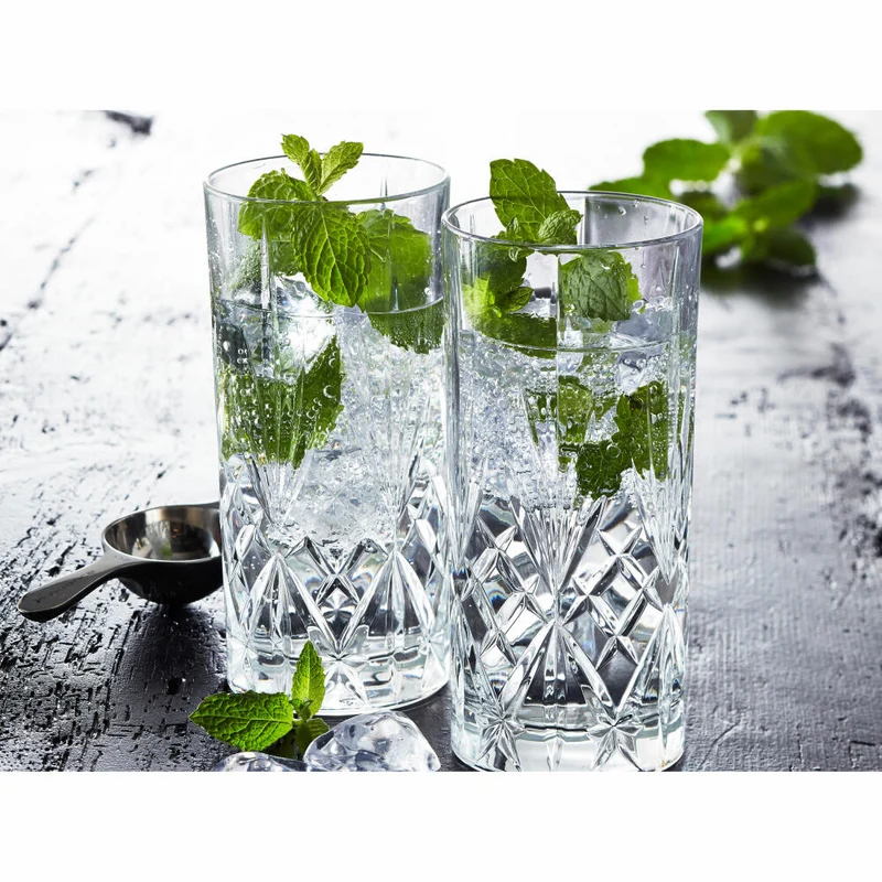 Lyngby Glas Highball-Glas Melodia 6er Set, Longdrinkgläser, Kristallglas, Klar, 360 ml, 916105