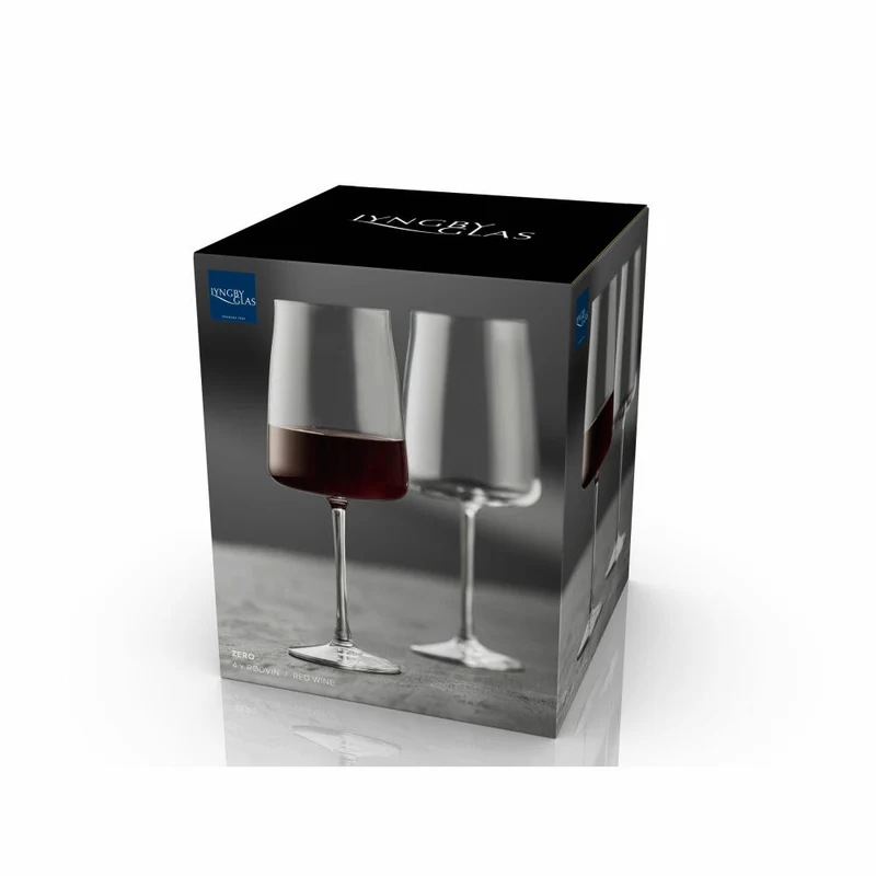 Lyngby Glas Rotweinglas Zero 4er Set, Weingläser, Kristallglas, Klar, 540 ml, 12267