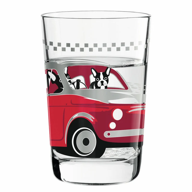 Ritzenhoff Next Shot Schnapsglas, 4er Set mit Reinigungstuch, Nr. 1, N. Ladeiro, C. Van Ommen, A. St. James Frenchie / Stars, Glas, 40 ml
