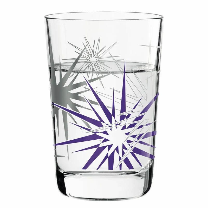 Ritzenhoff Next Shot Schnapsglas, 4er Set mit Reinigungstuch, Nr. 1, N. Ladeiro, C. Van Ommen, A. St. James Frenchie / Stars, Glas, 40 ml