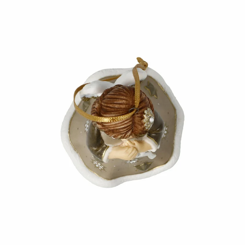Goebel Engel Jahresengel Glöckchen 2024, Porzellan, Walnuss, Jahresedition, 66505781