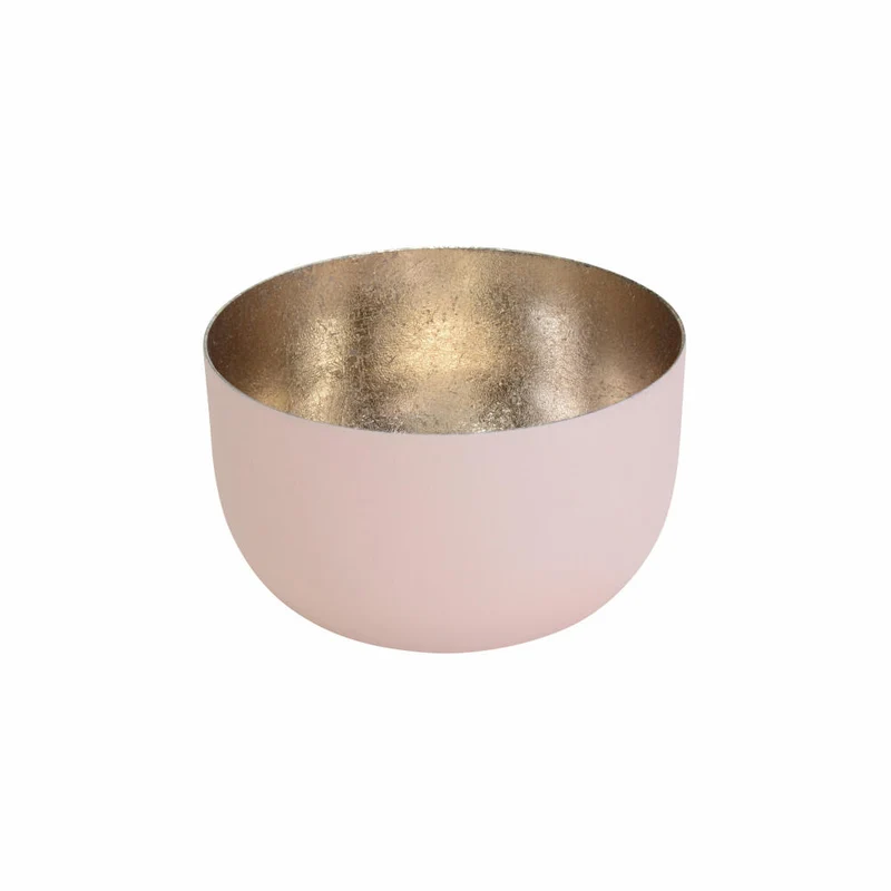 Gift Company Windlicht Madras S, Teelichthalter, Kerzenhalter, Eisen, Blush / Gold, H 5 cm, 76733