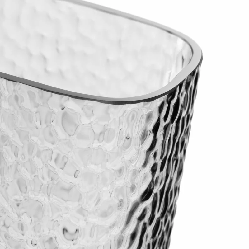 Leonardo Vase Martello, Dekovase, Blumenvase, Glas, Grau, H 26.5 cm, 033199