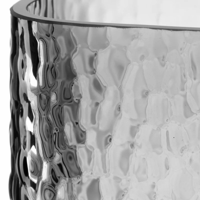 Leonardo Vase Martello, Dekovase, Blumenvase, Glas, Grau, H 26.5 cm, 033199