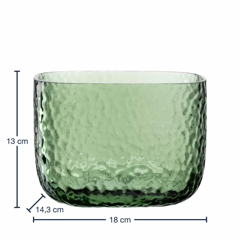 Leonardo Vase Martello, Dekovase, Blumenvase, Pflanzschale, Glas, Grün, H 13 cm, 033200