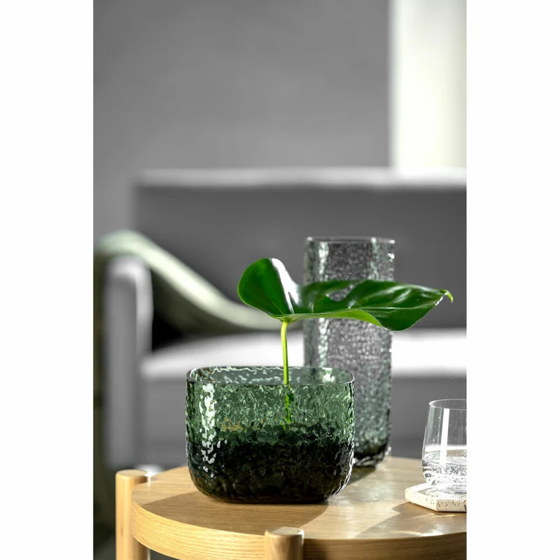 Leonardo Vase Martello, Dekovase, Blumenvase, Pflanzschale, Glas, Grün, H 13 cm, 033200