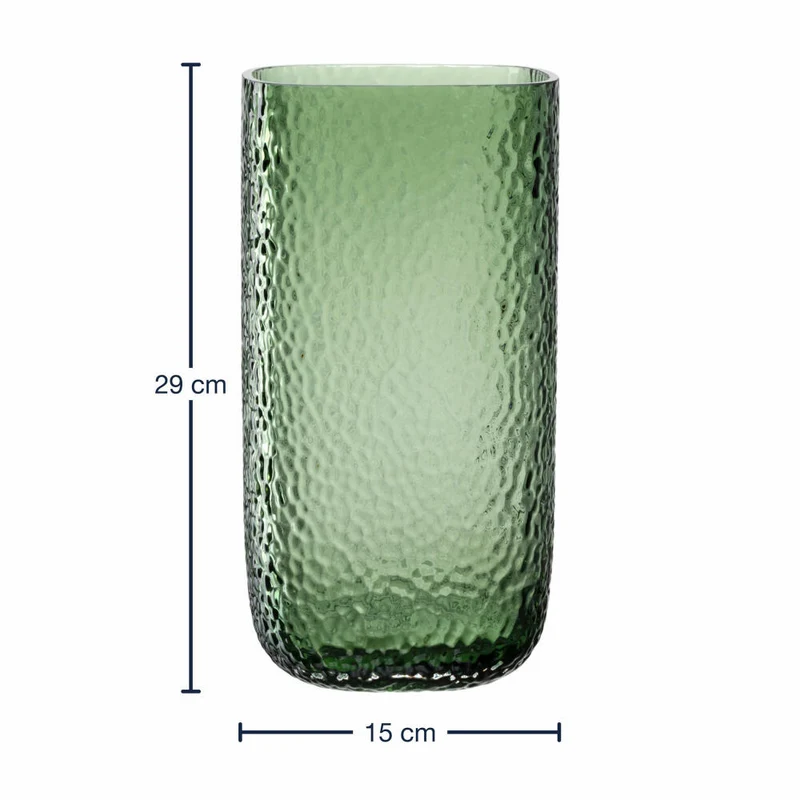 Leonardo Vase Martello, Dekovase, Blumenvase, Glas, Grün, H 29 cm, 033201