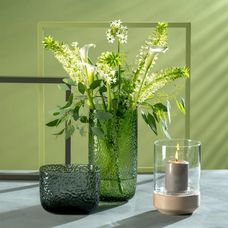 Leonardo Vase Martello, Dekovase, Blumenvase, Glas, Grün, H 29 cm, 033201